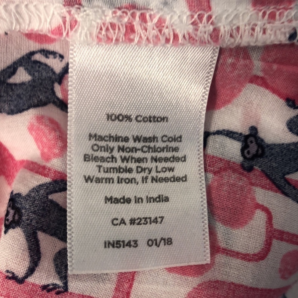 TALBOTS PINK MONKEYS top  Cotton 2X Pit to Pit 27"  PREWORN EXCELLENT CONDITION - Picture 3 of 12